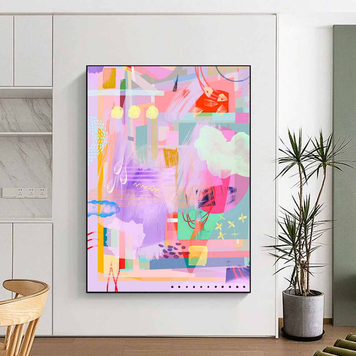 toned purple wall art